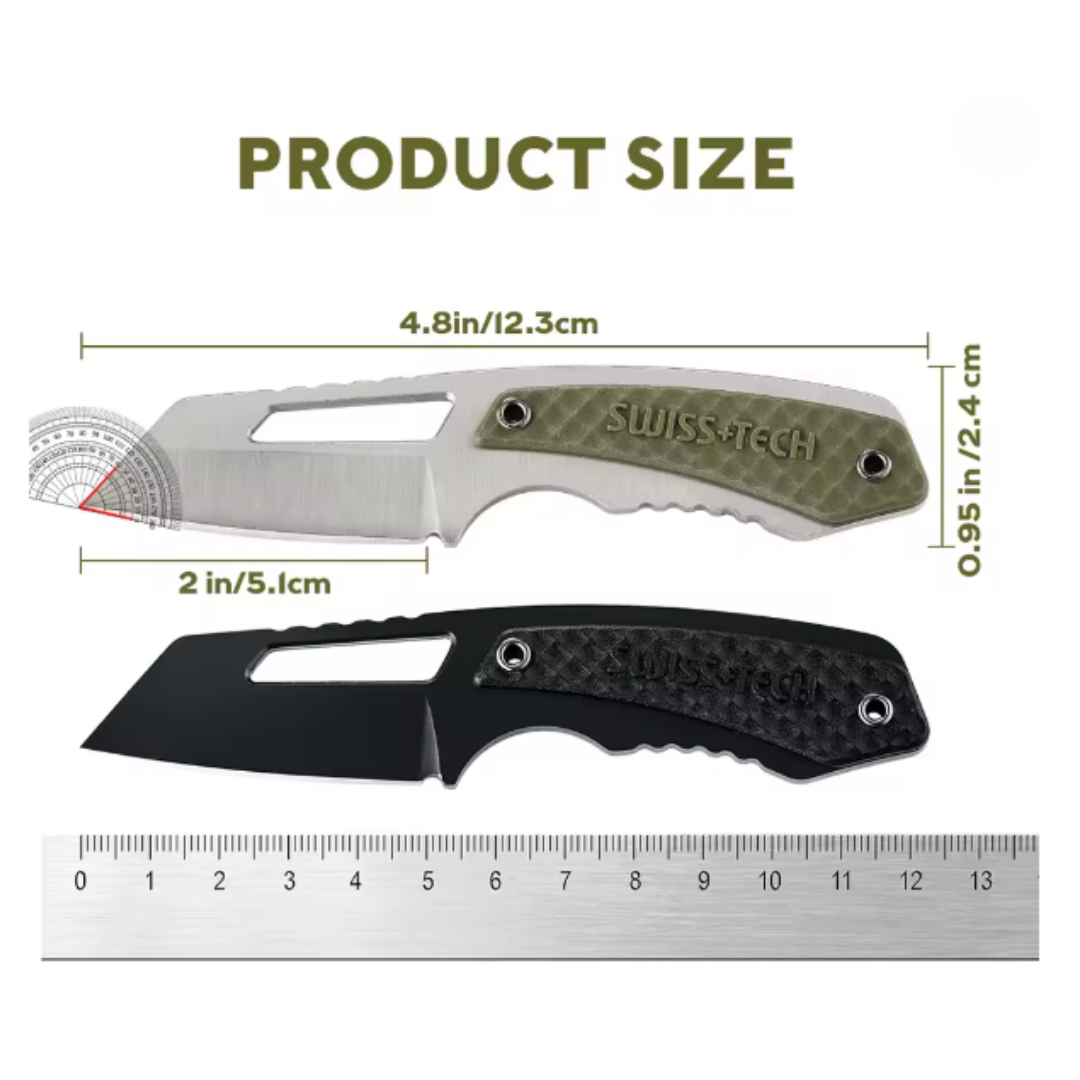 SWISS TECH Fixed Blade Army Green Straight Blade Portable J0200021
