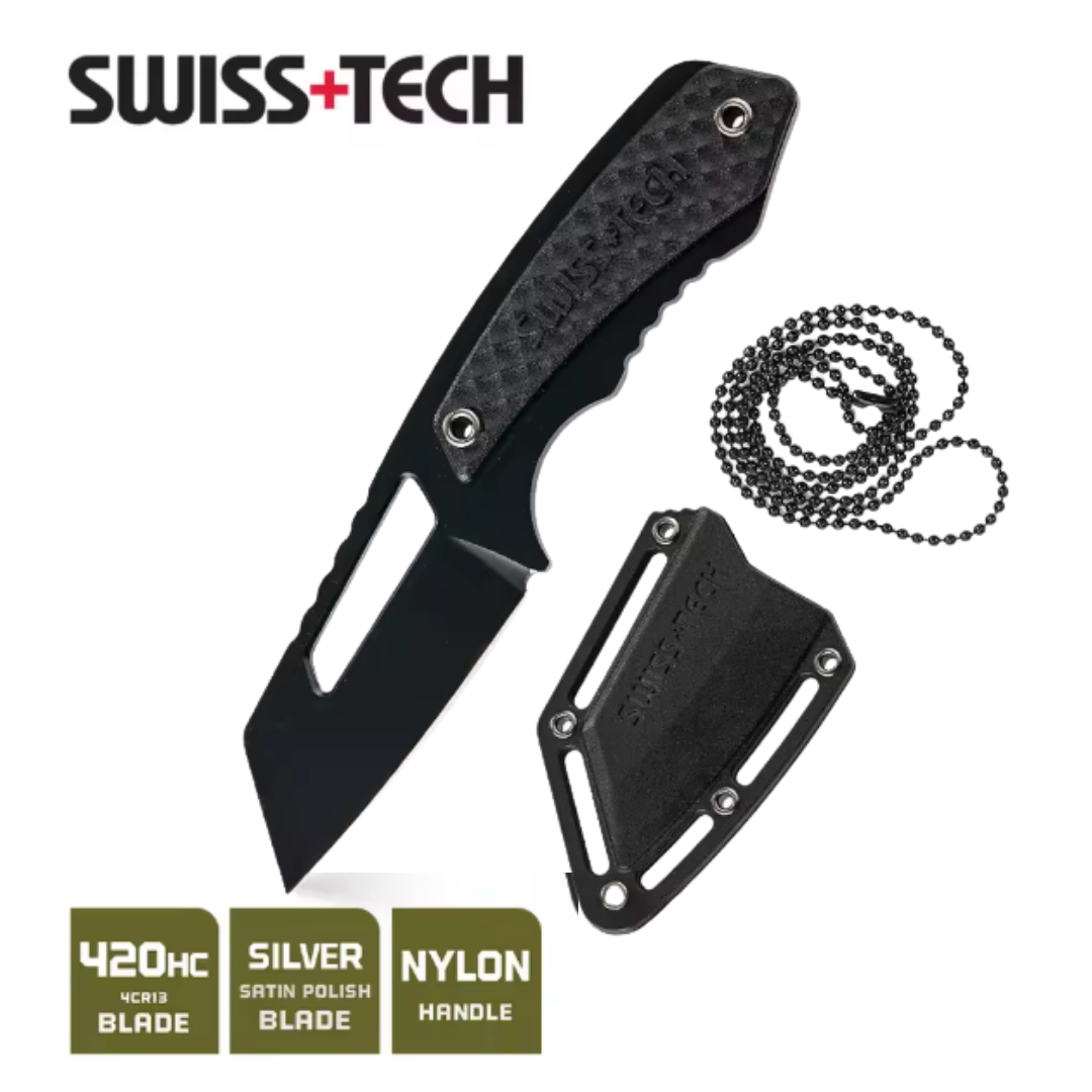 SWISS TECH Fixed Blade Black Straight Blade Portable J0200020