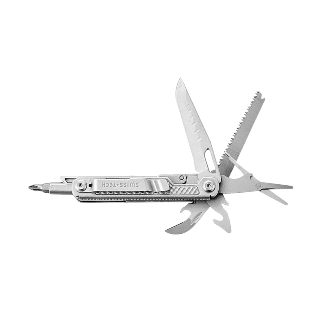 SWISS TECH Wolf Tooth 11 IN 1 Silver Folding Mini Multitool WP1002