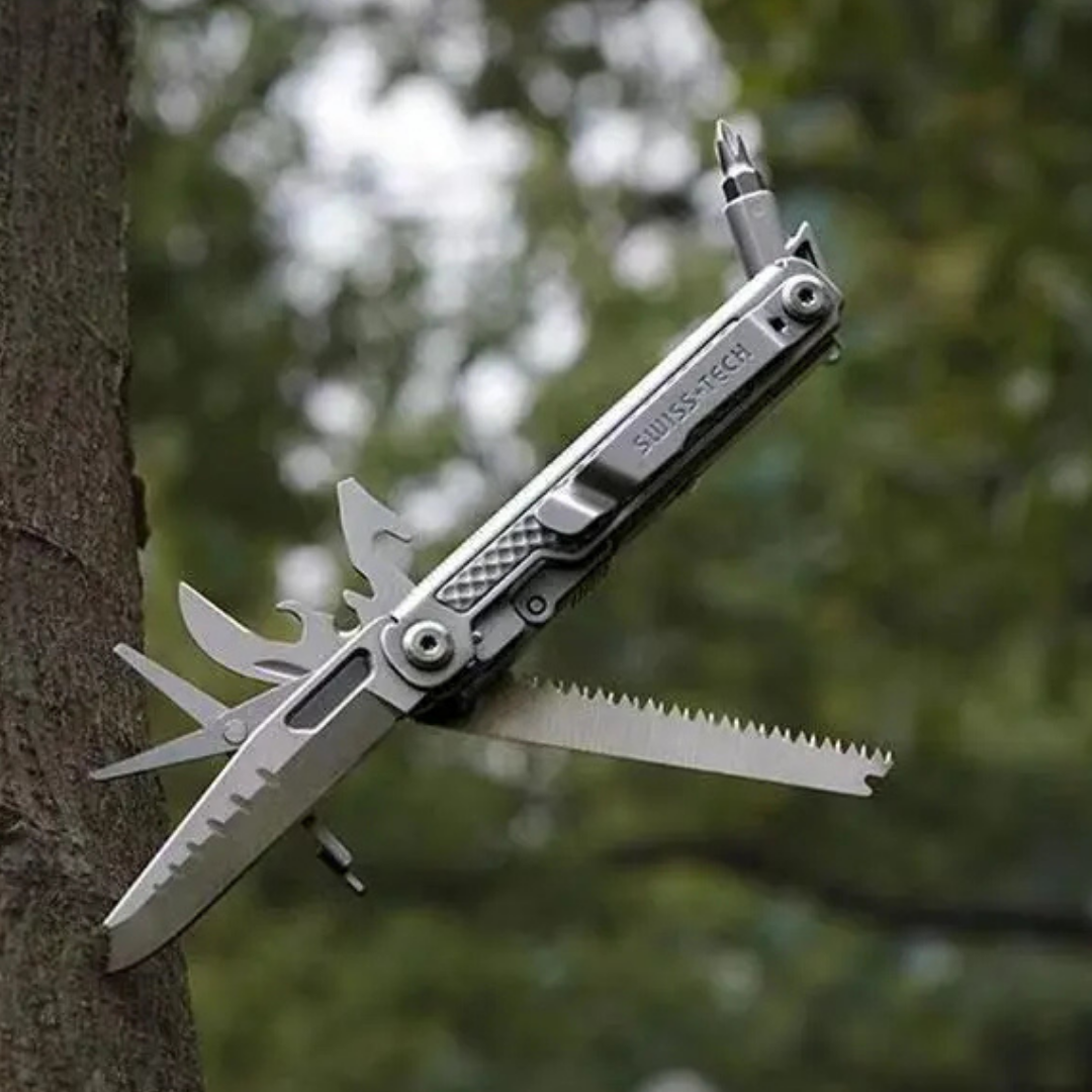 SWISS TECH Wolf Tooth 11 IN 1 Silver Folding Mini Multitool WP1002