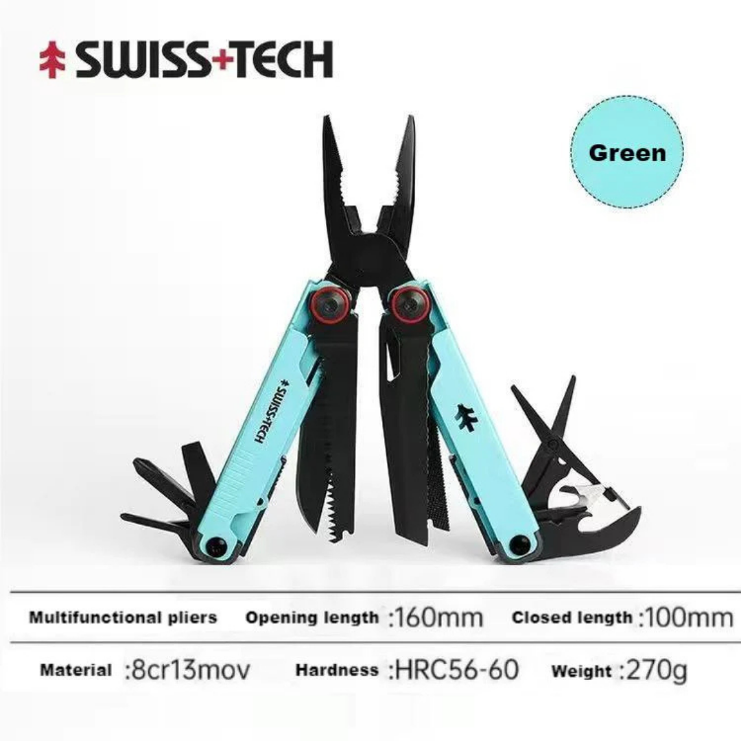 SWISS TECH Chameleon 16 in 1 Lake Green Multi-Functional Pliers ML2031