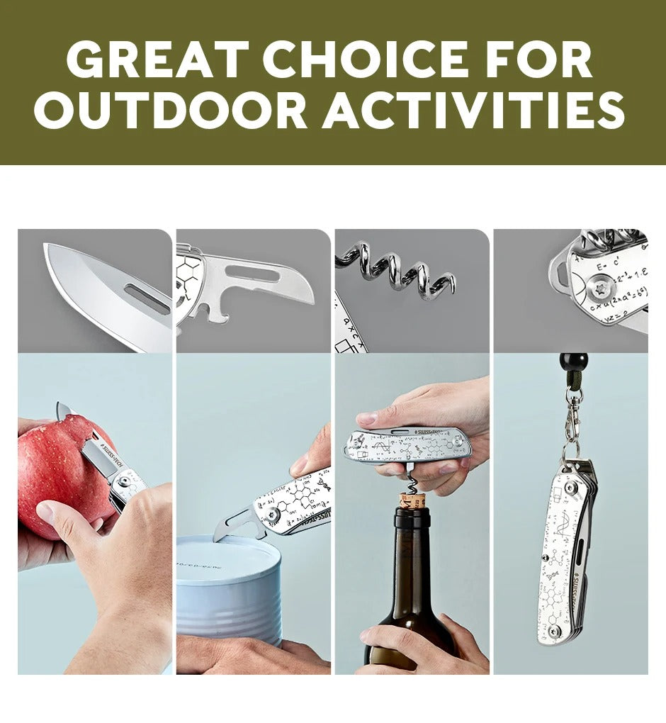 SWISS TECH Parrot 9 in 1 Silver Folding Pocket Multi-tool Kit AK1002