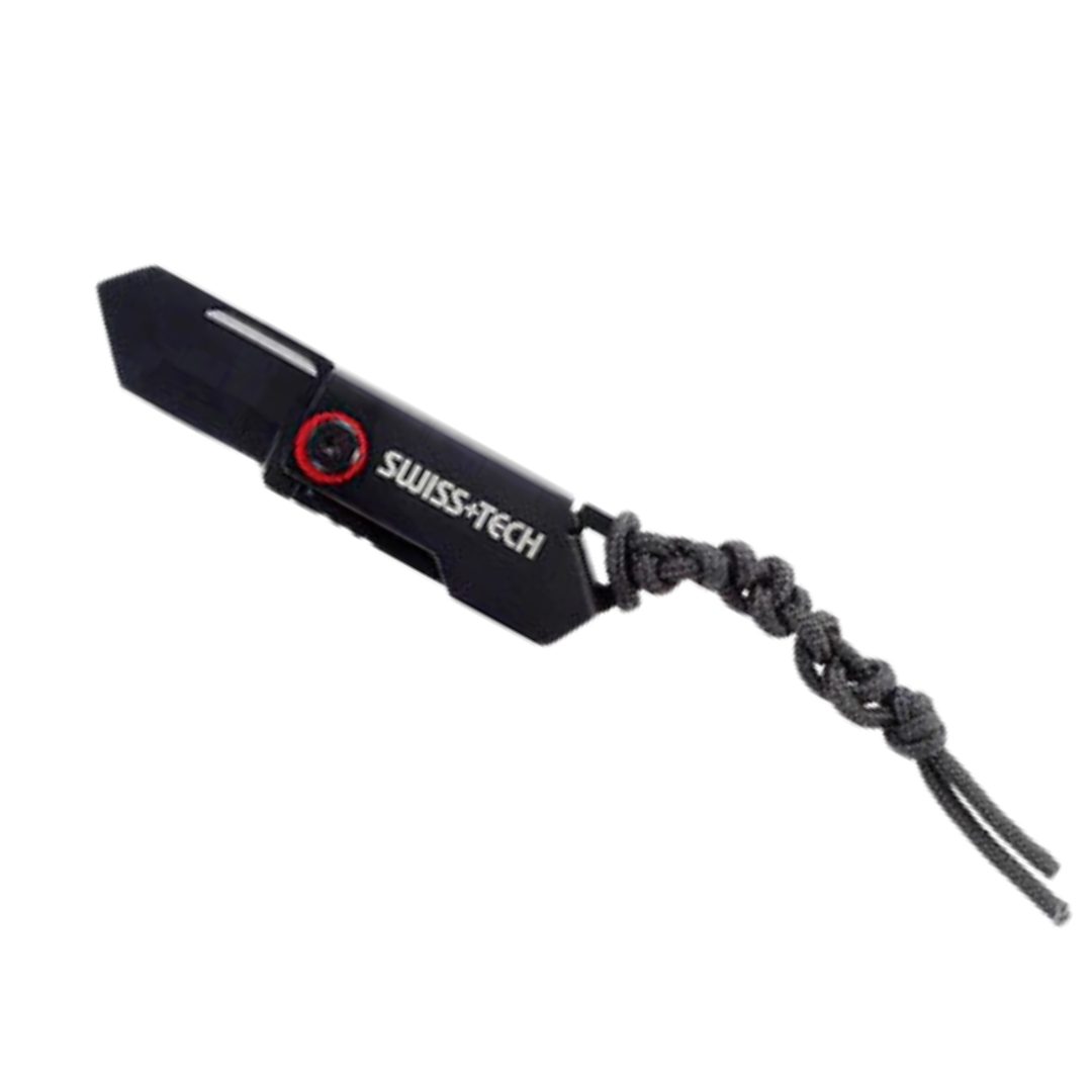 SWISS TECH Glowworm Small Black Stainless Steel Mini Folding Knife BC1001