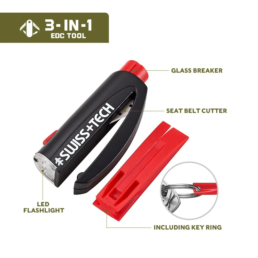 SWISS TECH Auto Emergency Escape Tool 3 in 1 Glass Breaker Seat ET1001