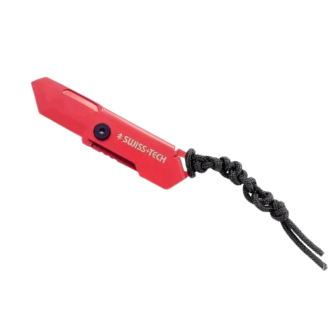SWISS TECH Glowworm Small Red Stainless Steel Mini Folding Knife BC1005