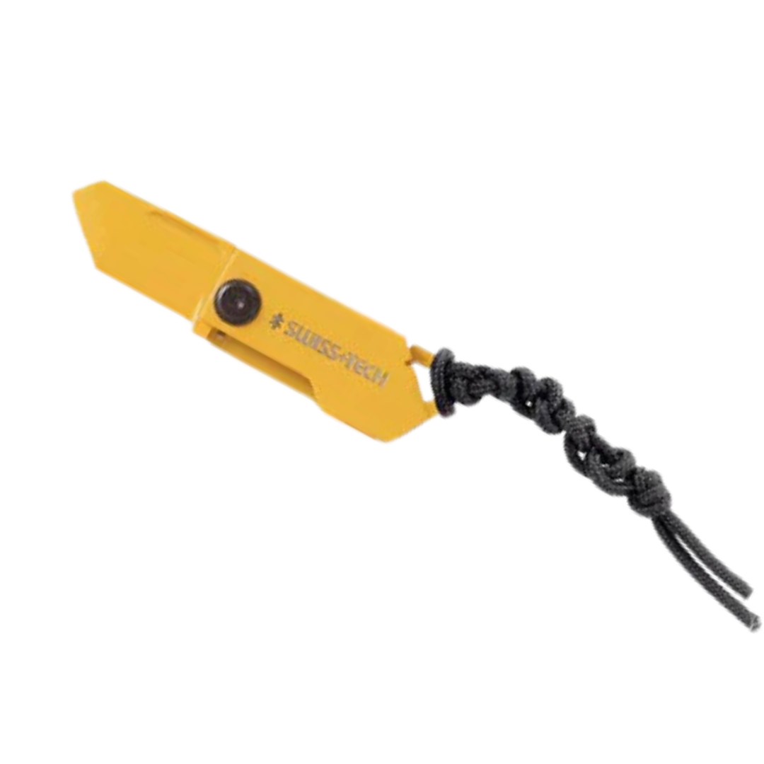 SWISS TECH Glowworm Small Yellow Stainless Steel Mini Folding Knife BC1004