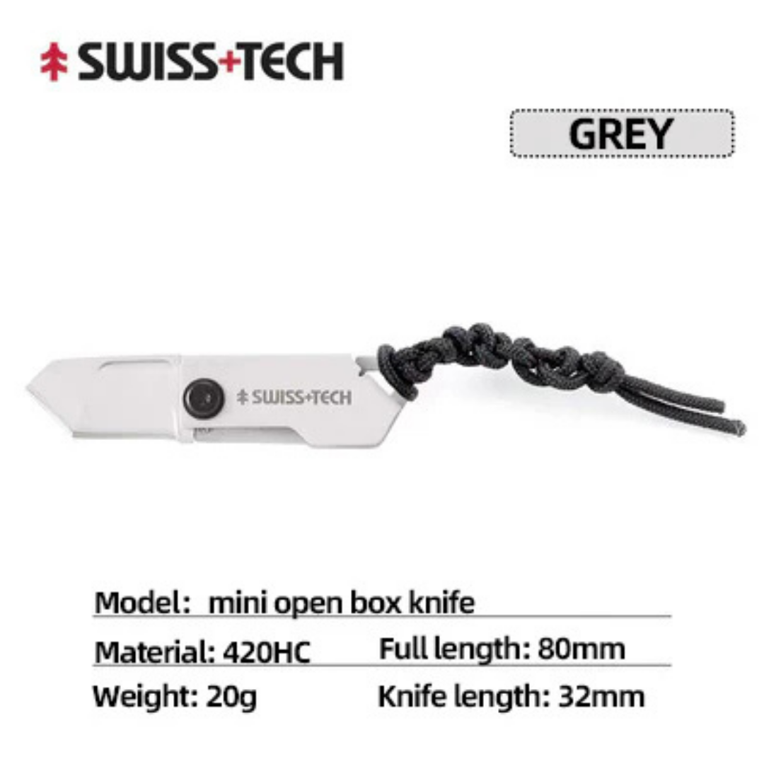 SWISS TECH Glowworm Small Grey Stainless Steel Mini Folding Knife BC1003