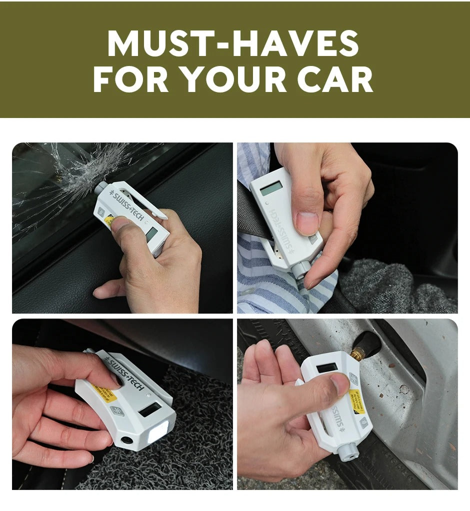 SWISS TECH Auto Emergency Escape Tool 7 in 1 Glass Breaker Seat ET3001