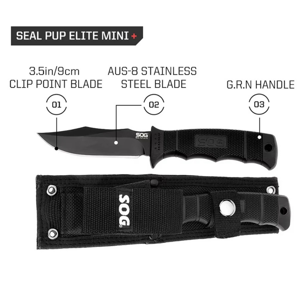 SOG Seal Pup Elite Mini Tactical Fixed Blade Knife