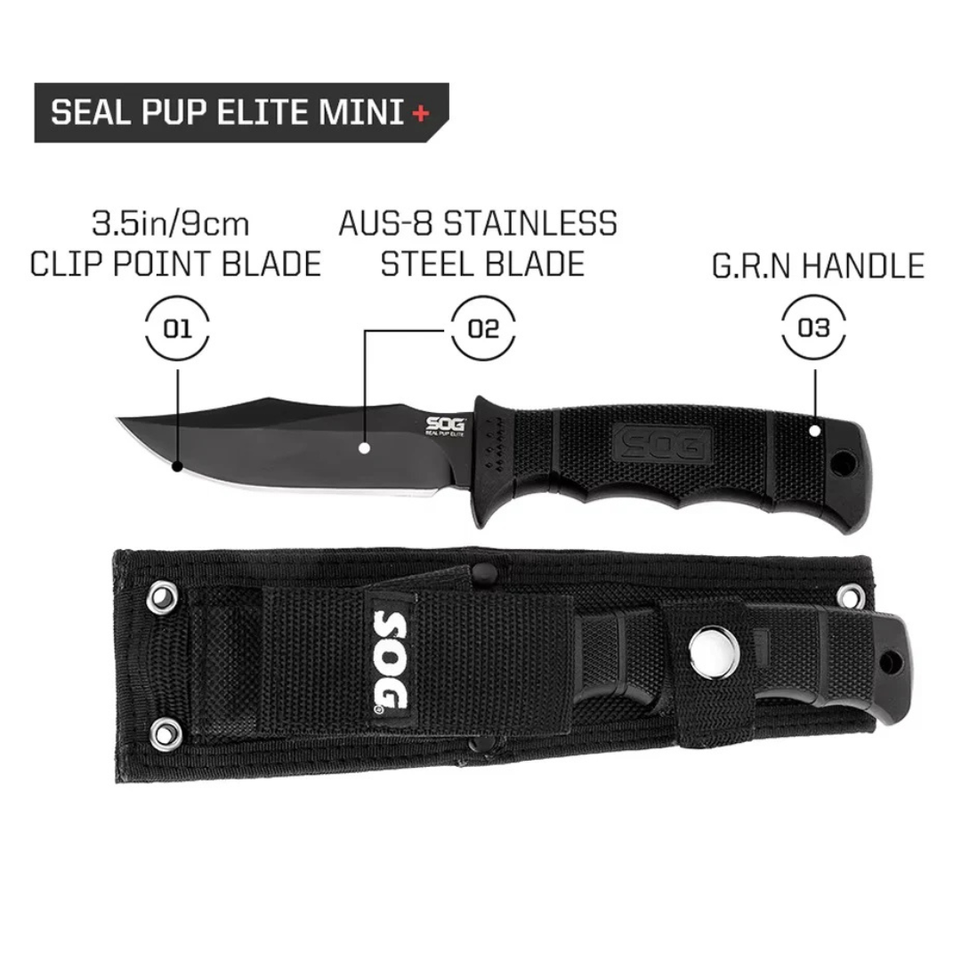 SOG Seal Pup Elite Mini Tactical Fixed Blade Knife