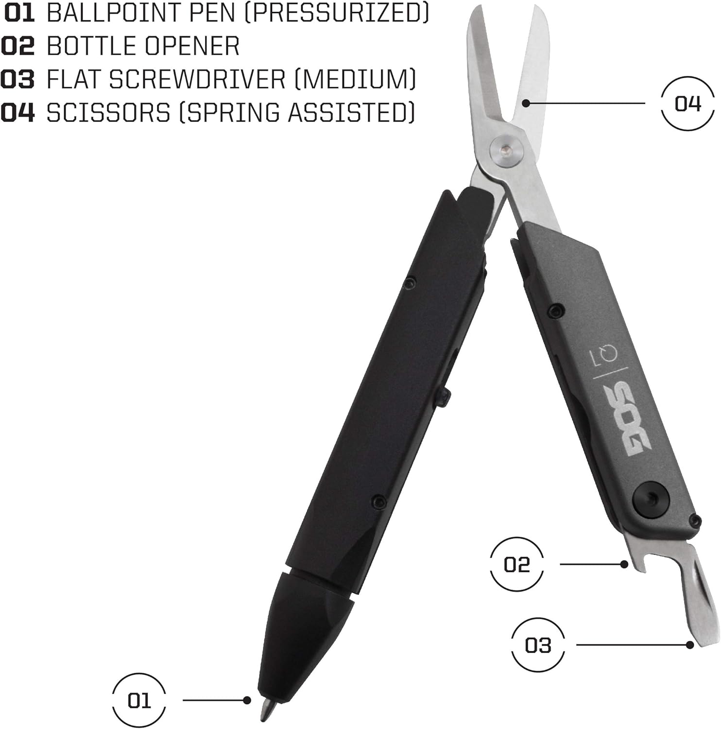 SOG Baton Q1 Black Multi-Tool Tactical Pen
