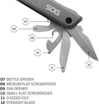 SOG Baton Q4 Black Hex Driver Multi Tool Kit Pocket Knife