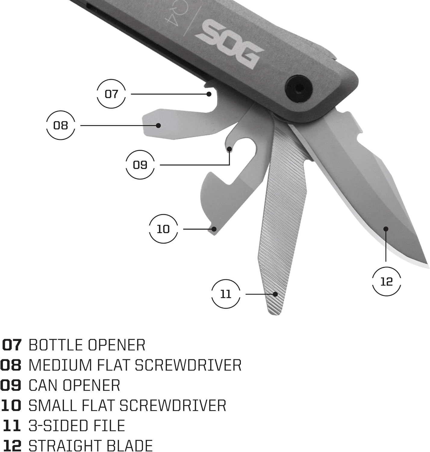 SOG Baton Q4 Black Hex Driver Multi Tool Kit Pocket Knife