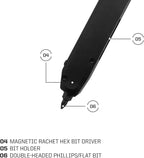 SOG Baton Q4 Black Hex Driver Multi Tool Kit Pocket Knife