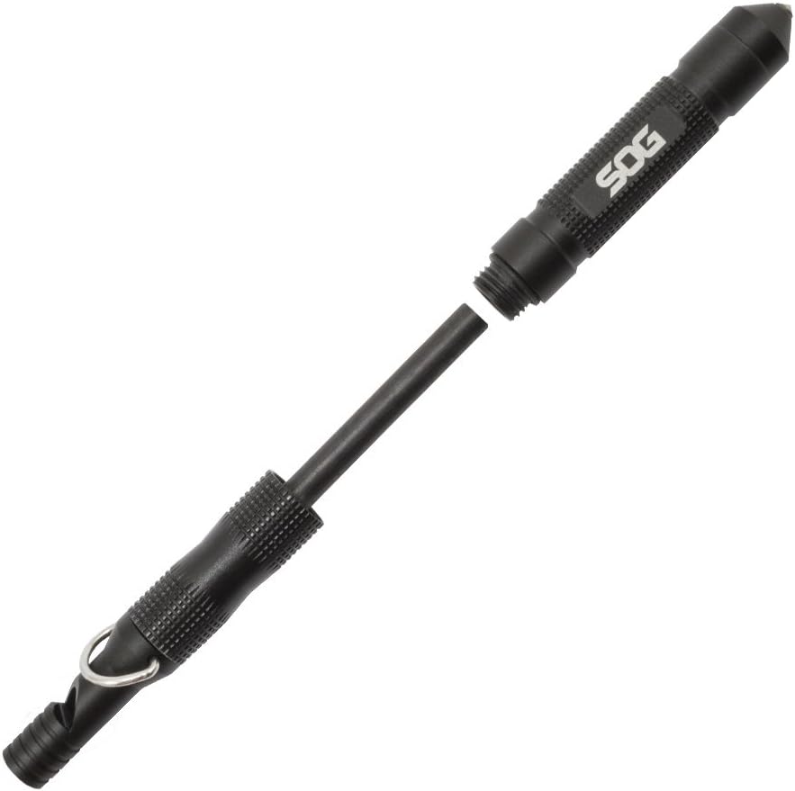 SOG Flint Black Survival Defense Portable Compact Tool