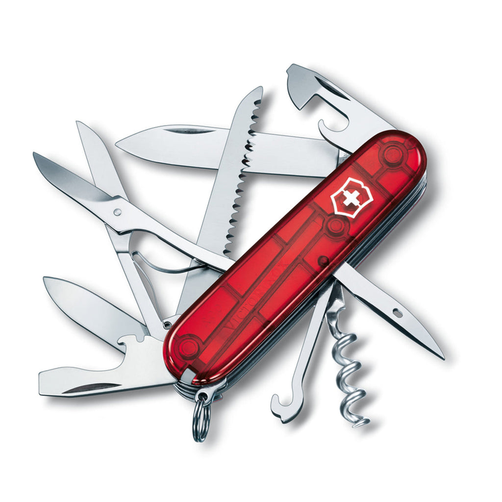 VICTORINOX Huntsman Red Trans Swiss Army Multi Tools Knife