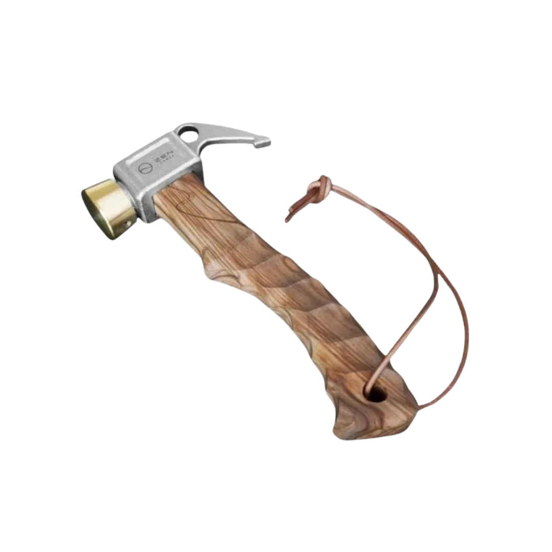 ZEN CAMPS Olive Wood Peg Hammer with Bag