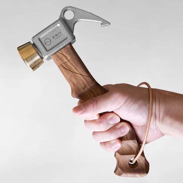 ZEN CAMPS Olive Wood Peg Hammer with Bag