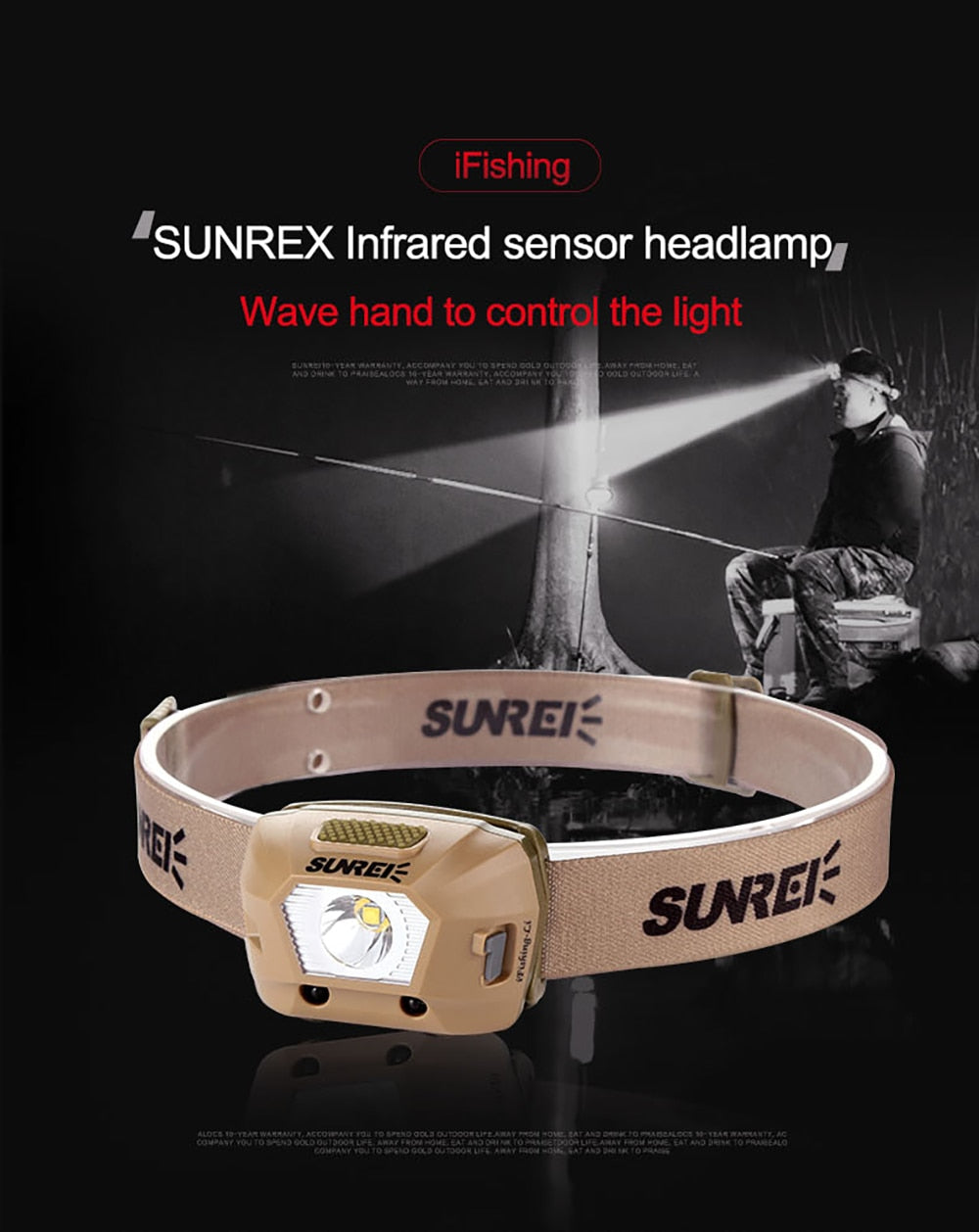 SUNREI iFishing Warm Sensor Headlamp – 225 Lumens