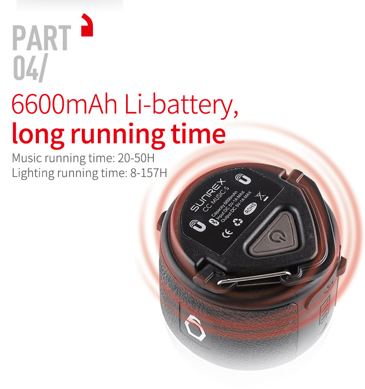 SUNREI CC Music S Bluetooth Speaker Lantern with Powerbank – 390 Lumens