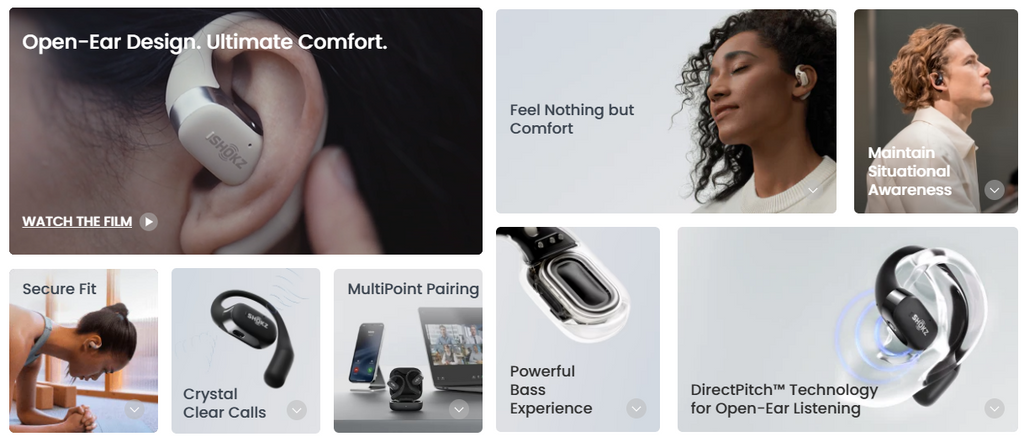 SHOKZ OpenFit Open-Ear True Wireless Earbuds