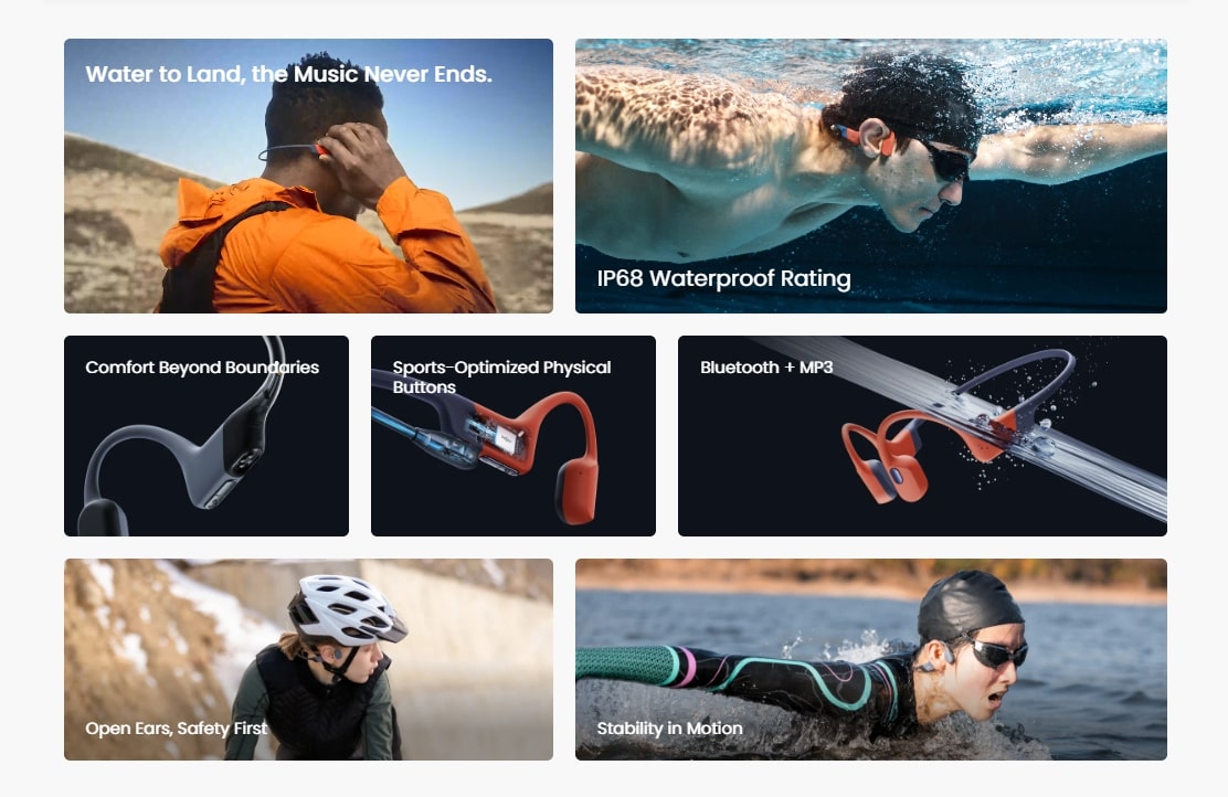 SHOKZ OpenSwim Pro Bluetooth + MP3 Open-Ear Headphones