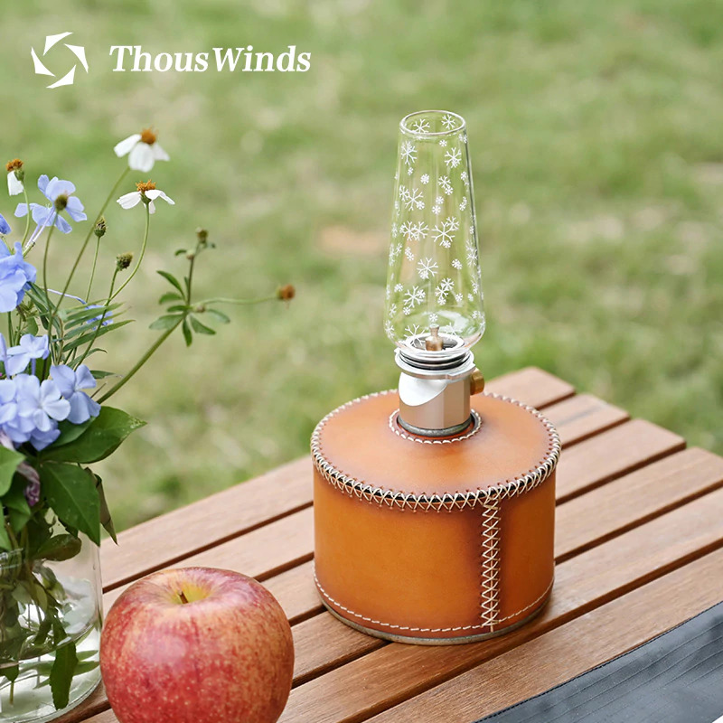 THOUS WINDS 230G Gas Canister Retro Handmade Leather Cover
