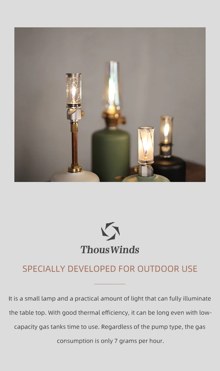 THOUS WINDS Retro Candle Light Gas Lantern - Angle Line