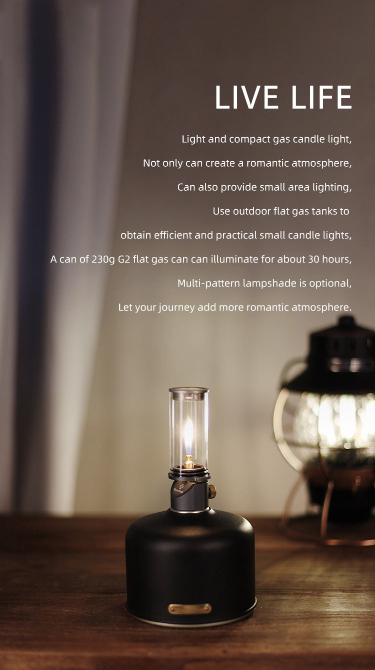 THOUS WINDS Retro Candle Light Gas Lantern - Transparent Design