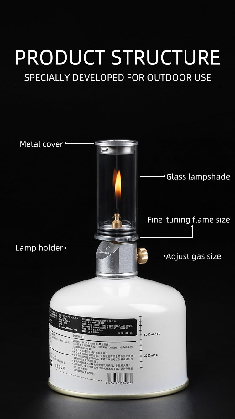 THOUS WINDS Retro Candle Light Gas Lantern - Transparent Design
