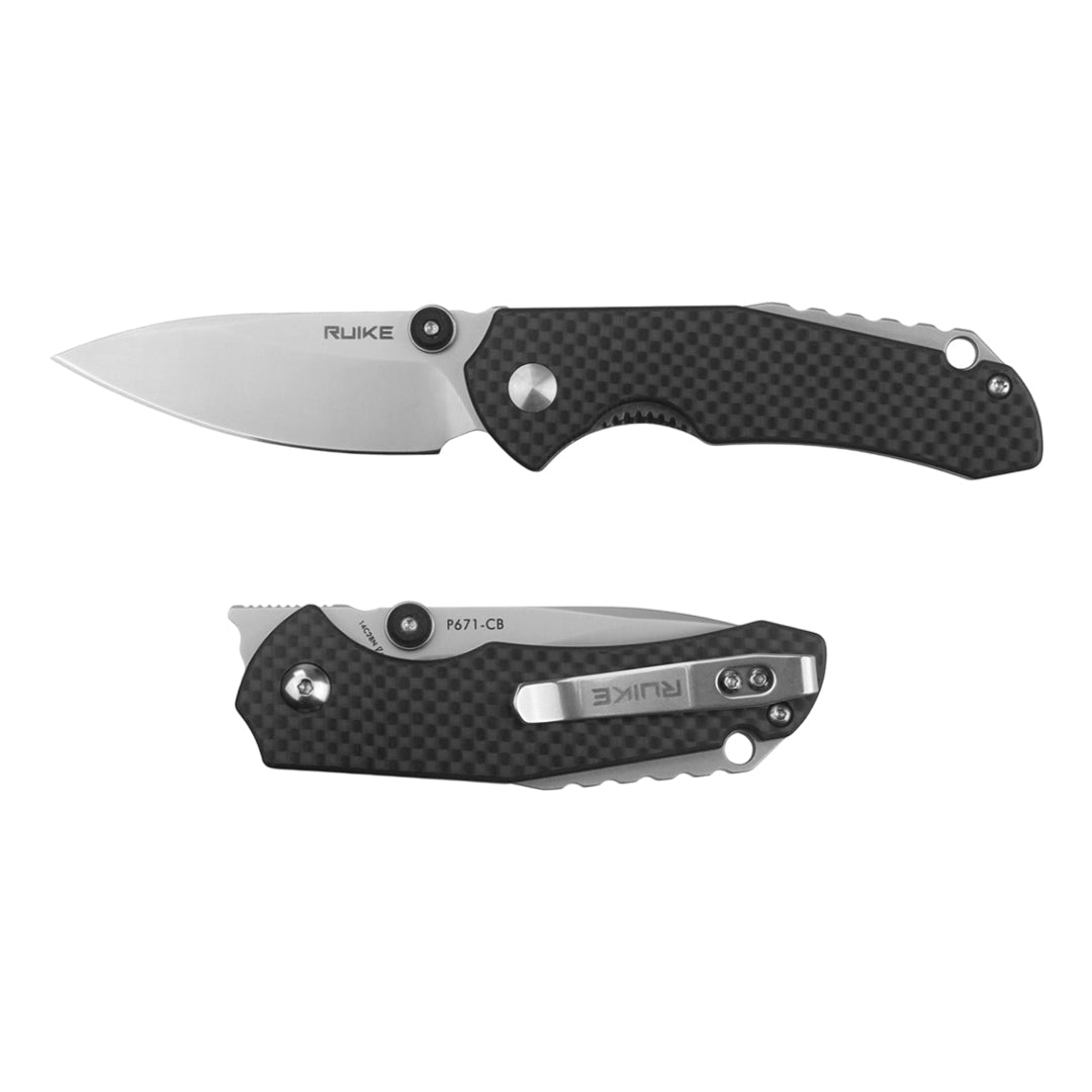 RUIKE P671-CB Front Flipper Carbon Fibre Pocket Knife