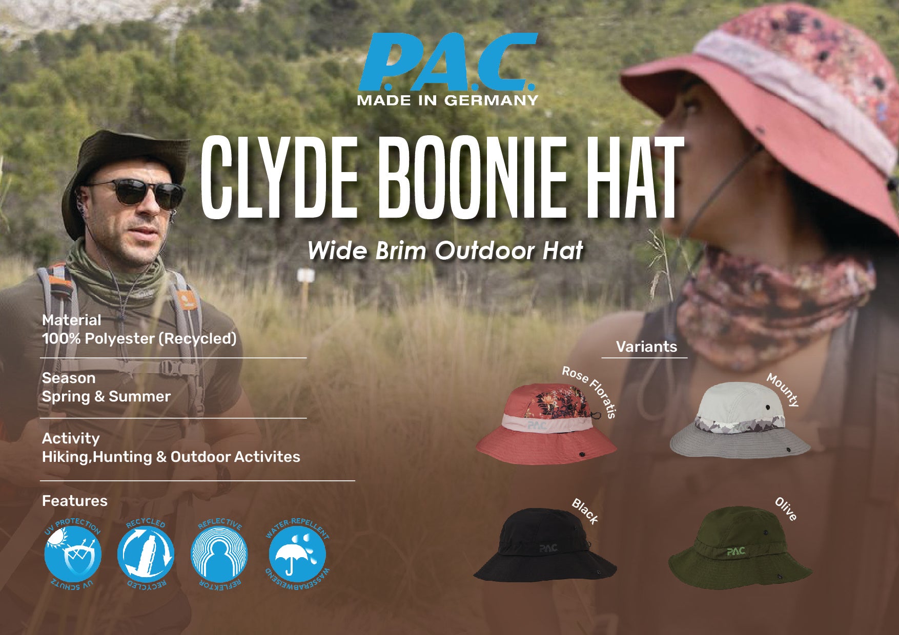 PAC Clyde Boonie Hat Unisex Outdoor Hat