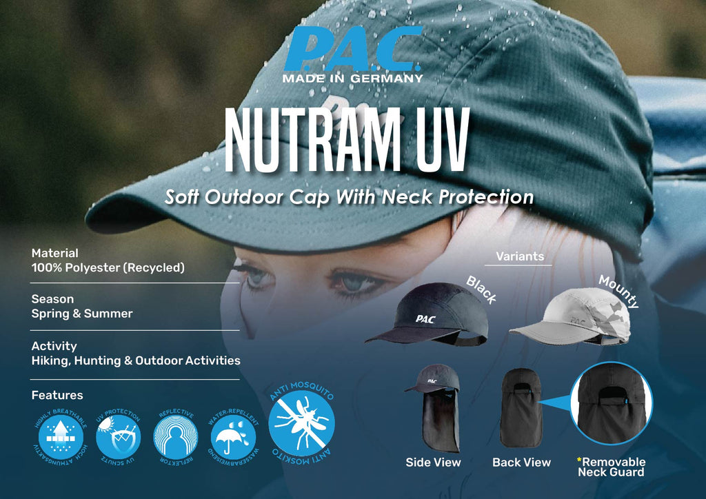 PAC UV Nutram Cap with Neck Protection (Anti-Mosquito)