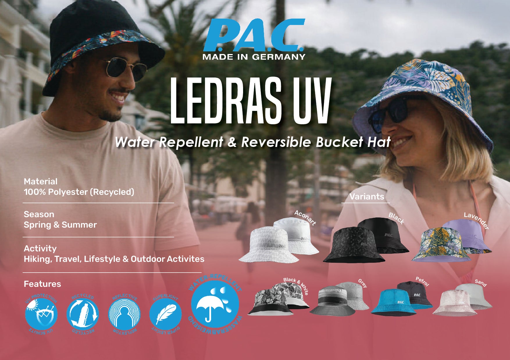 PAC Ledras UV Water Repellent Bucket Hat