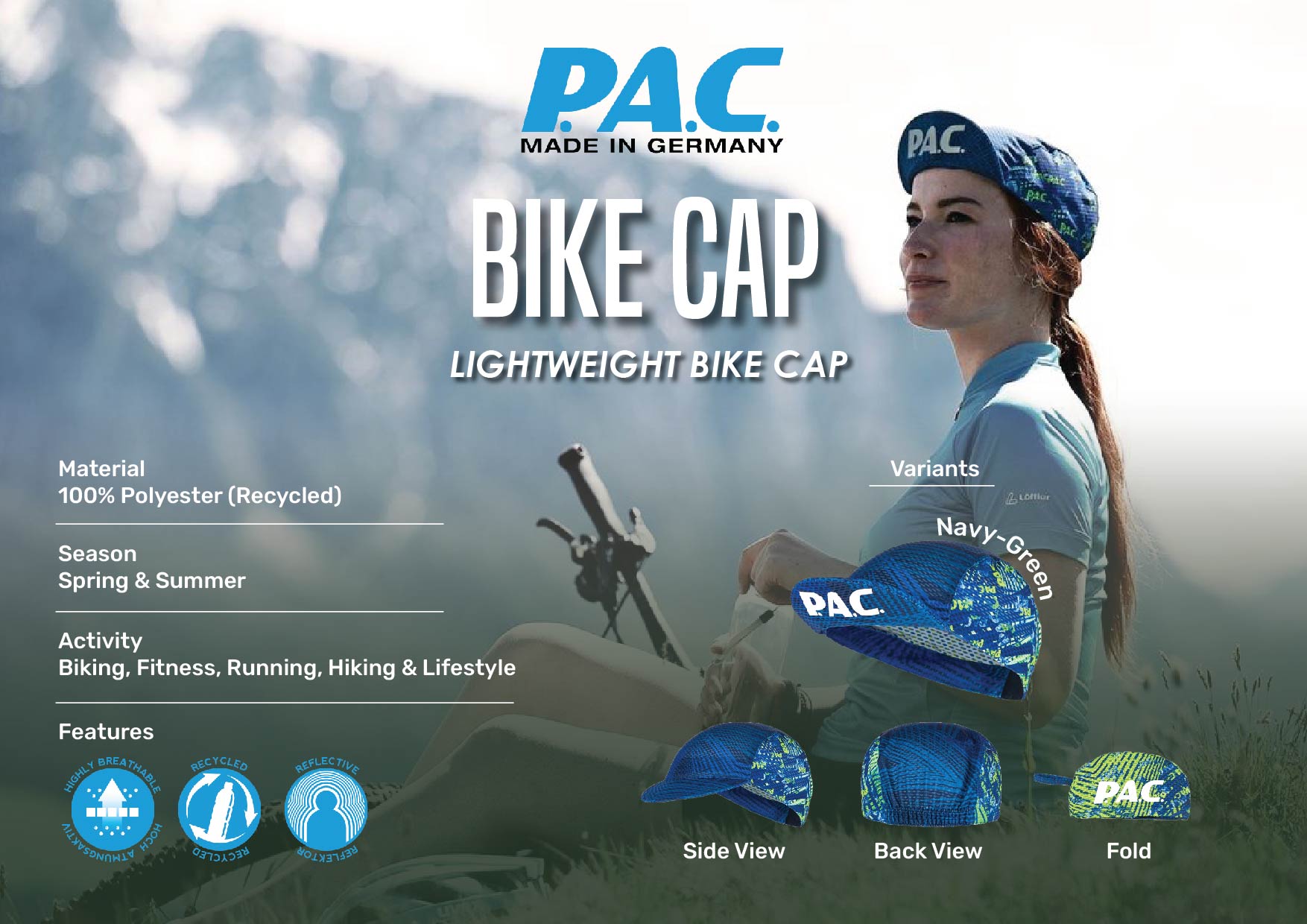 PAC Lightweight Bike Cap Outdoor Cycling Cap