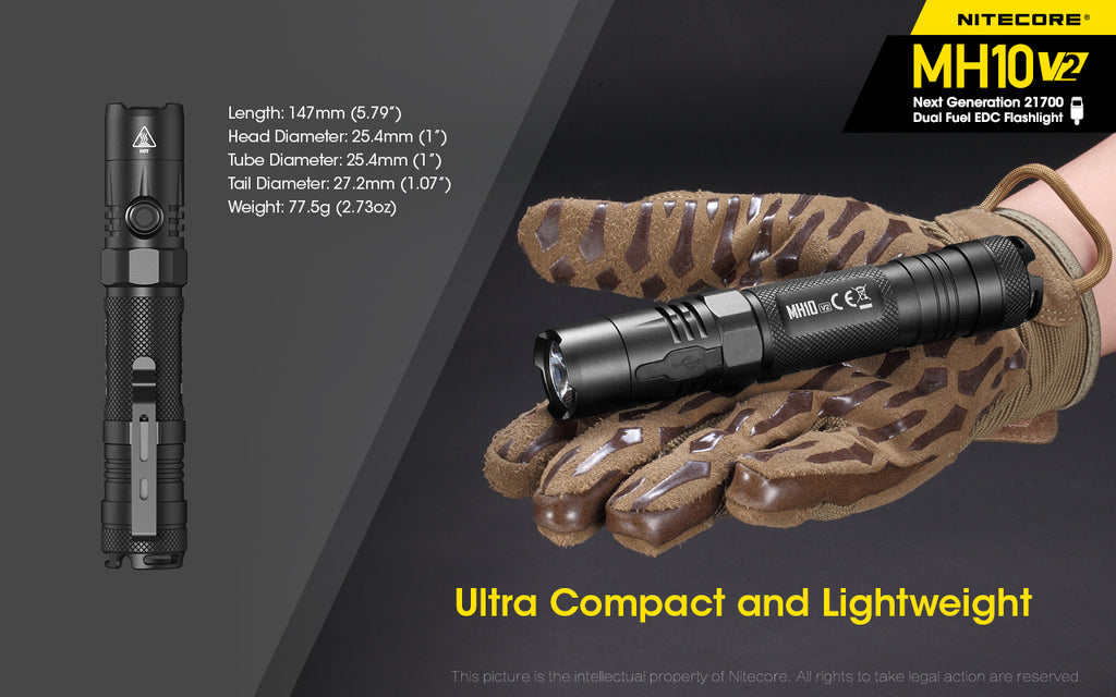 NITECORE MH10 V2 Flashlight 1200LM