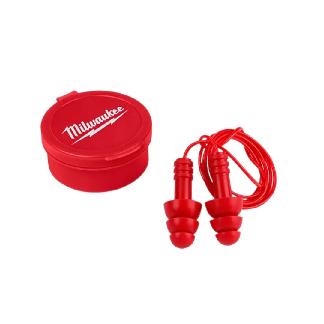 MILWAUKEE Noise Protection Reusable Corded Earplugs – 3 Pairs