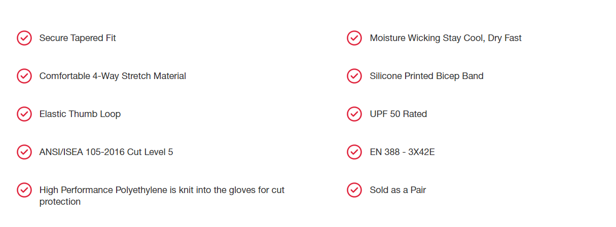 MILWAUKEE 18" Cut Level 5 Anti-Sliding Protective Sleeves