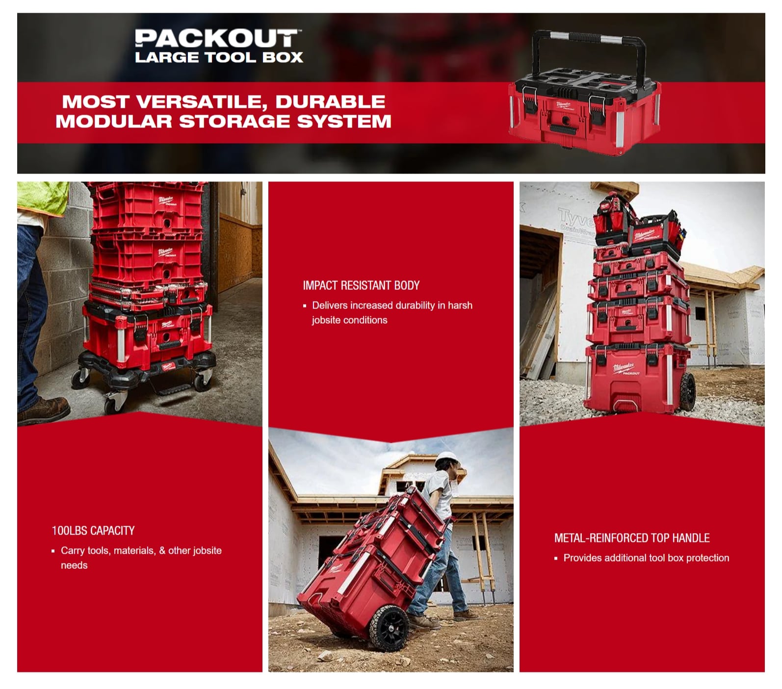 MILWAUKEE PACKOUT Heavy Duty Large Tool Box