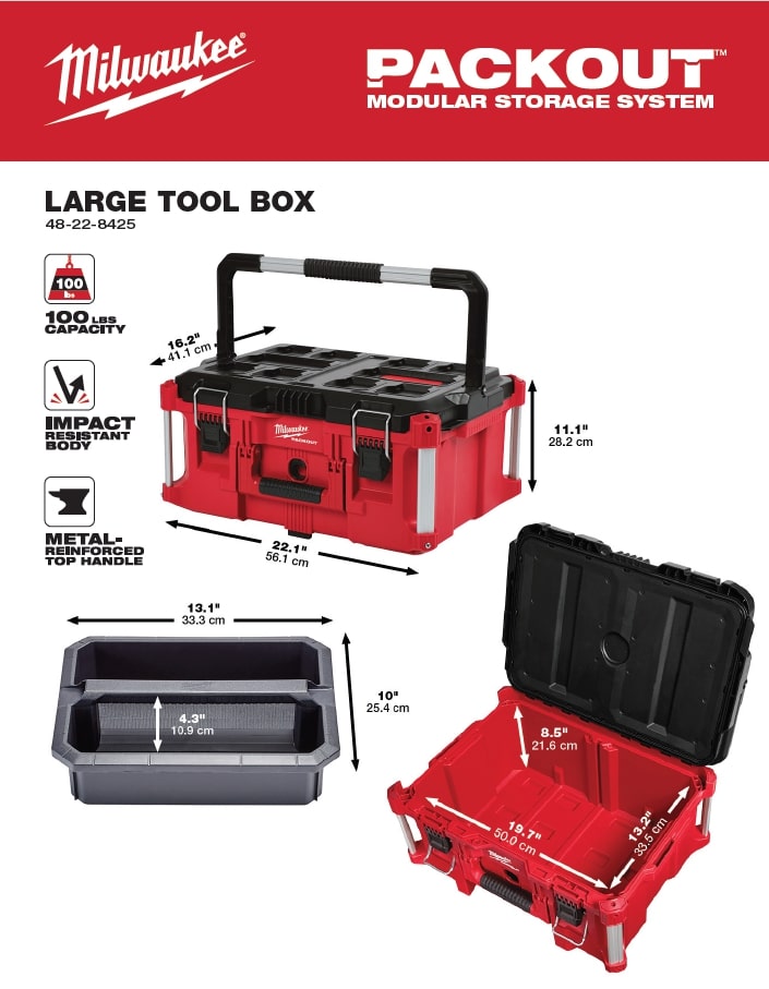 MILWAUKEE PACKOUT Heavy Duty Large Tool Box