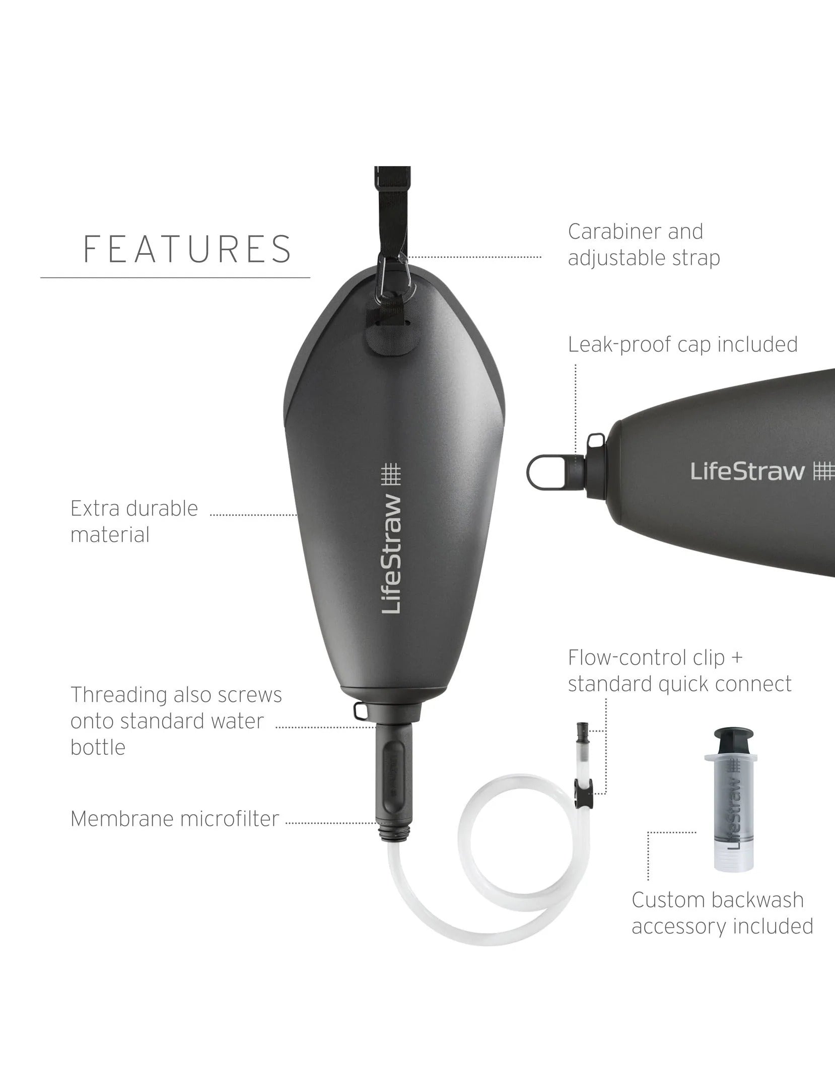 LIFESTRAW Peak Series Compact Gravity Water Filter System 3L