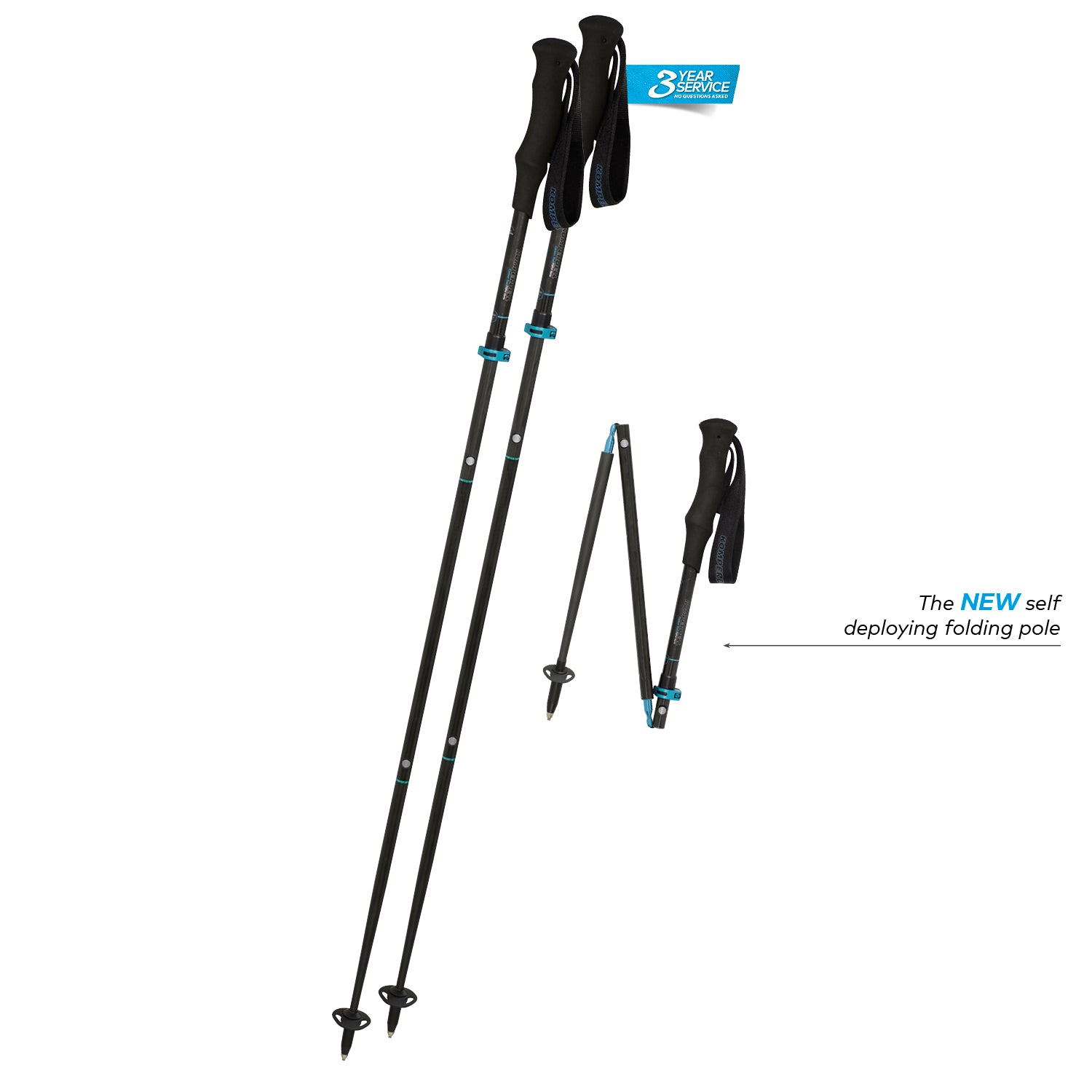 KOMPERDELL Carbon FXP 4 Trail Ultralight Vario Trekking Pole (115 - 135cm)
