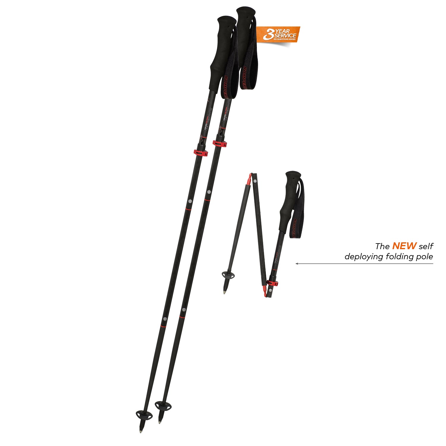 KOMPERDELL Carbon FXP 4 Trail Ultralight Vario Trekking Pole (105 - 125cm)