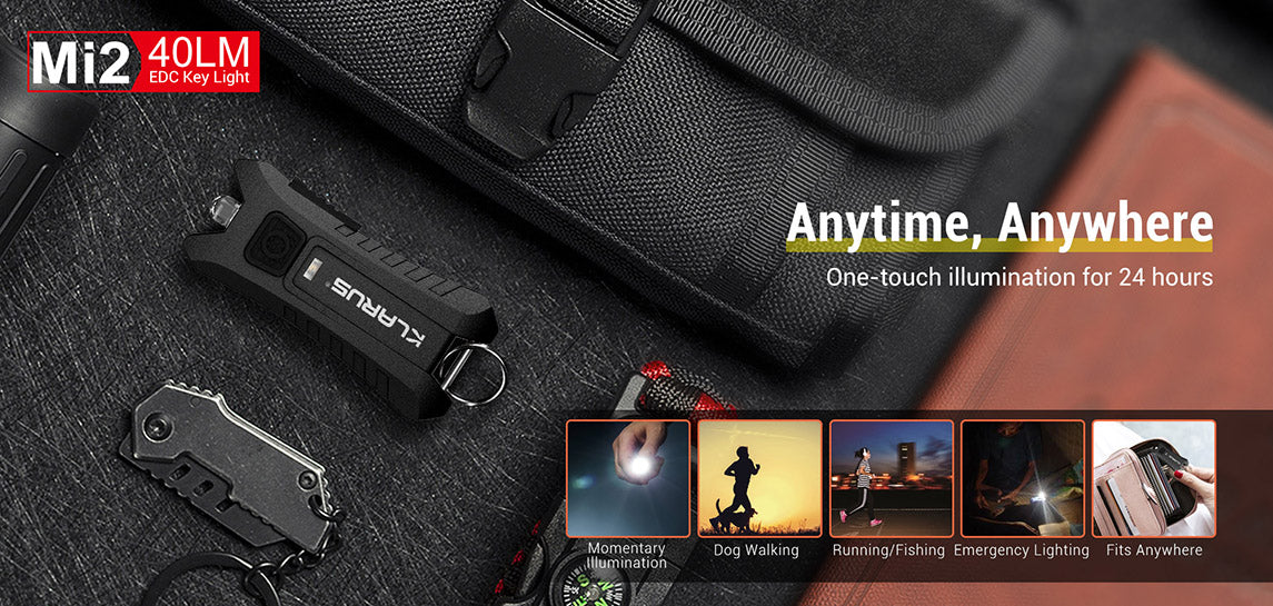 KLARUS Mi2 USB Keychain Light 1.5 - 40 Lumens