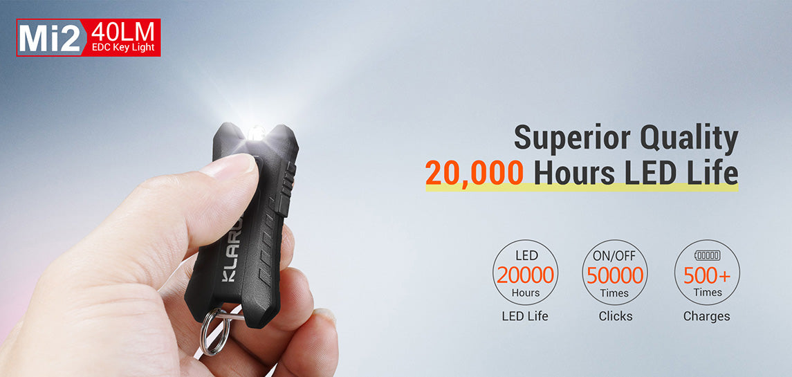 KLARUS Mi2 USB Keychain Light 1.5 - 40 Lumens