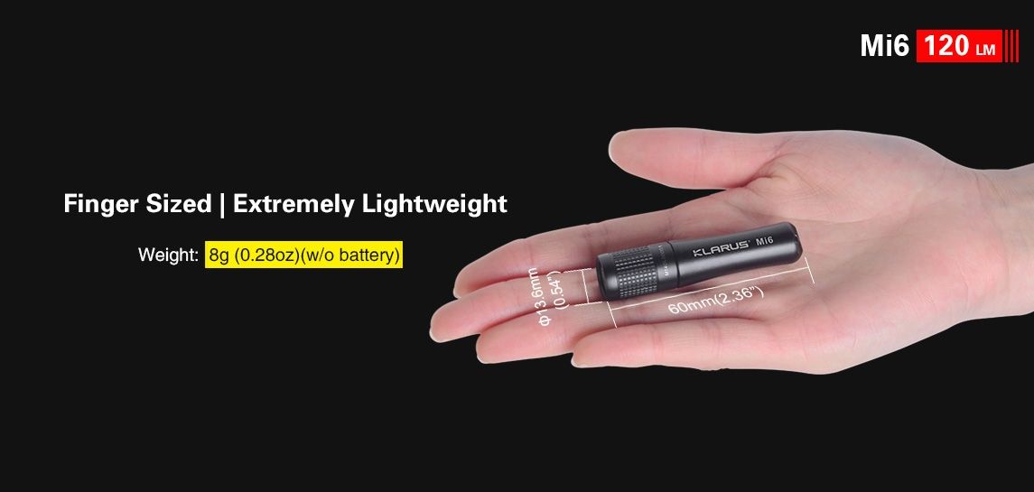KLARUS Mi6 120 Lumen Keychain Flashlight