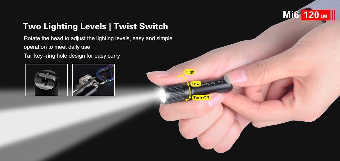 KLARUS Mi6 120 Lumen Keychain Flashlight