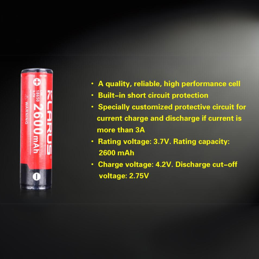 KLARUS 18650BAT-26 2600mAh Rechargeable Battery