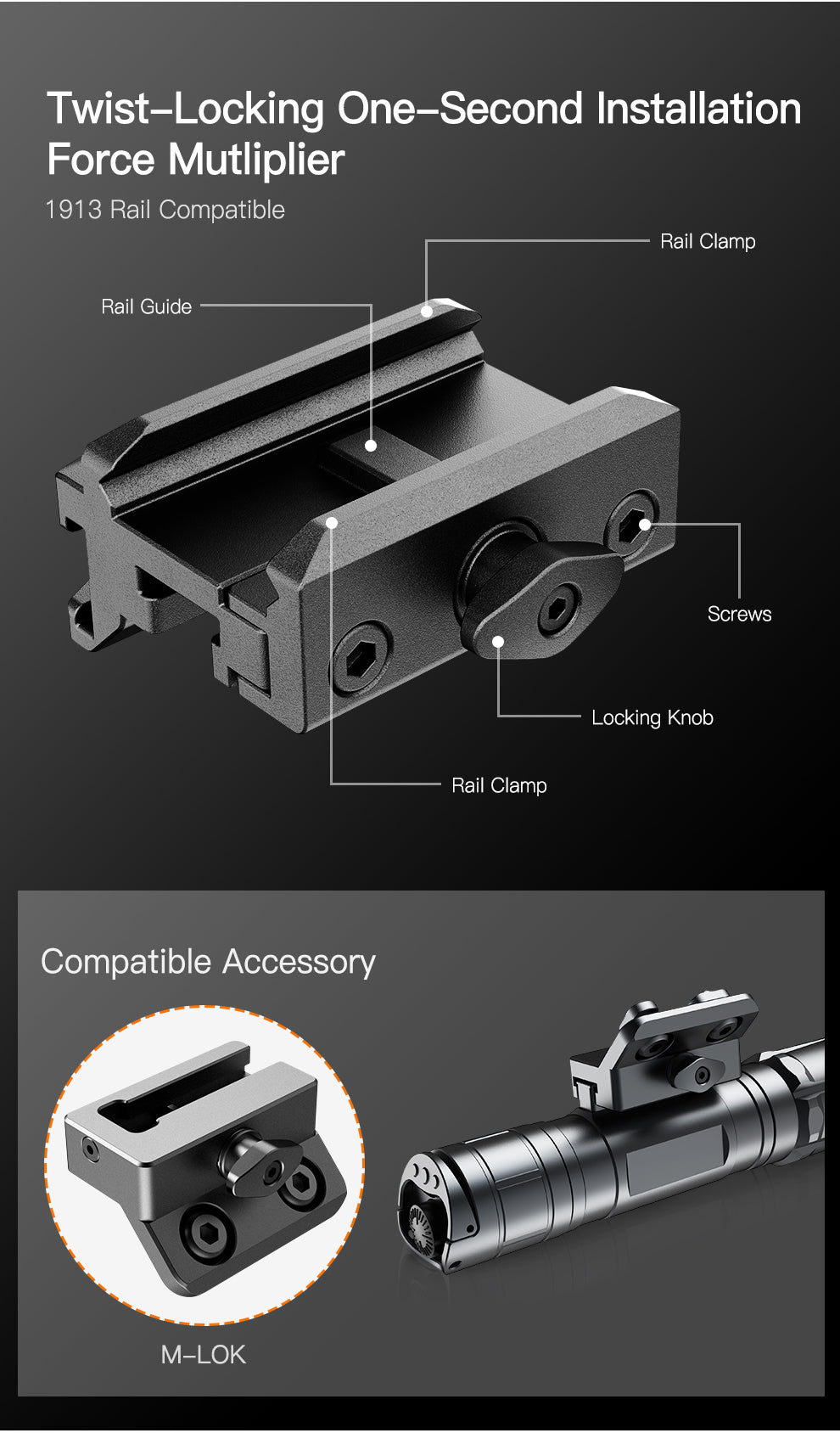 KLARUS GL4 Rail Light 3300LM Ultra Compact Flashlight