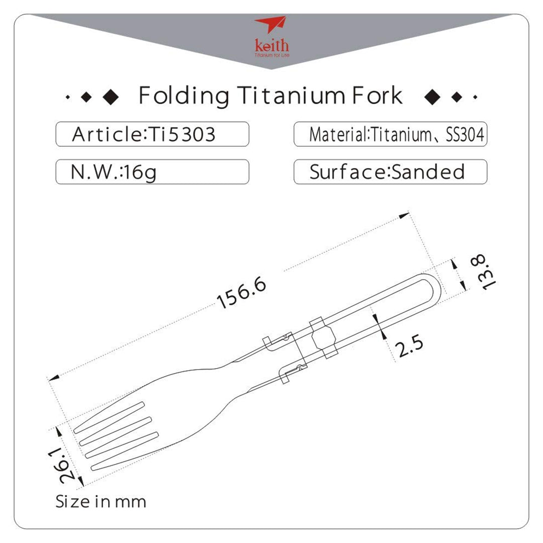 KEITH TITANIUM Folding Fork Ti5303